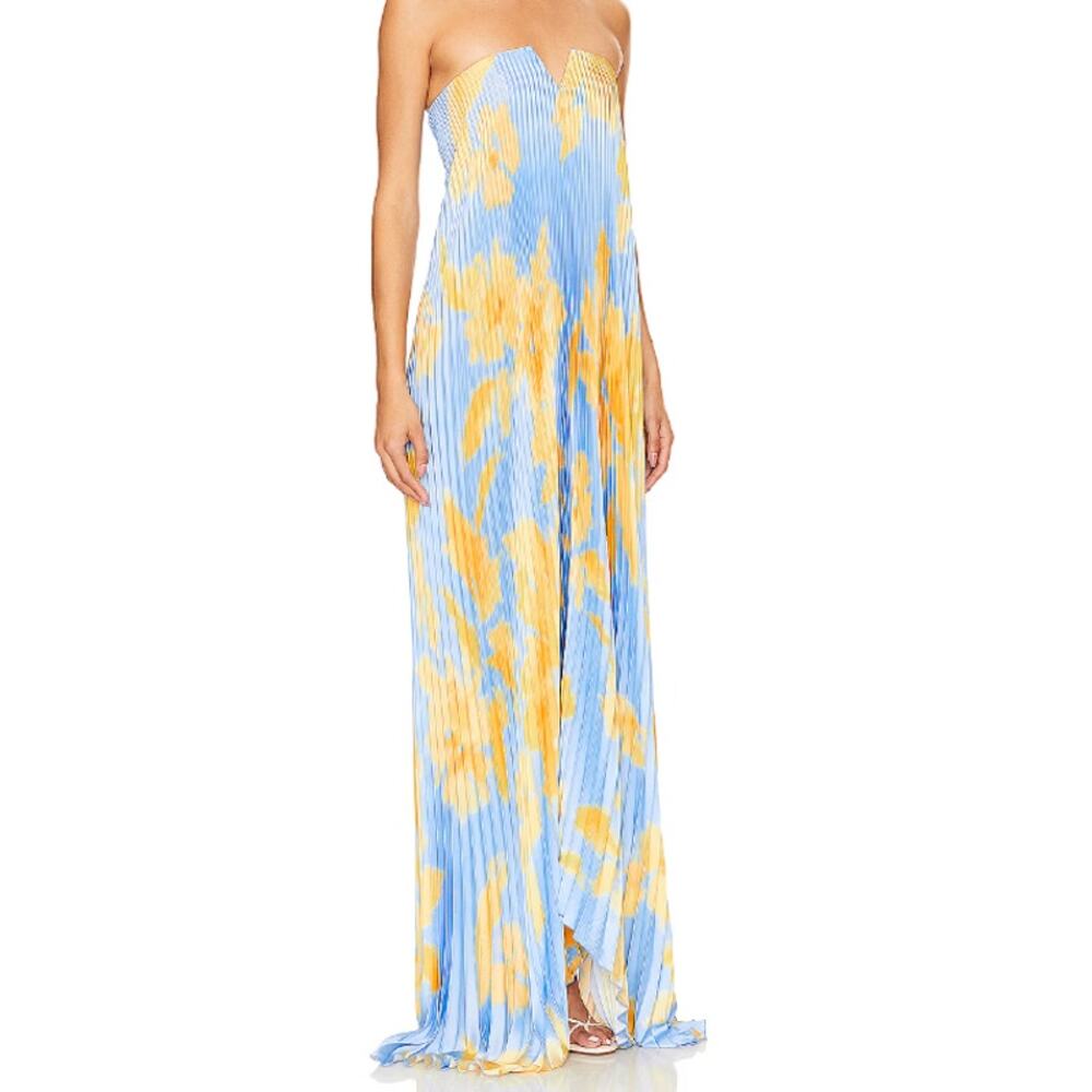 Blue and Yellow Maxi Dress - Picture 8 of 8